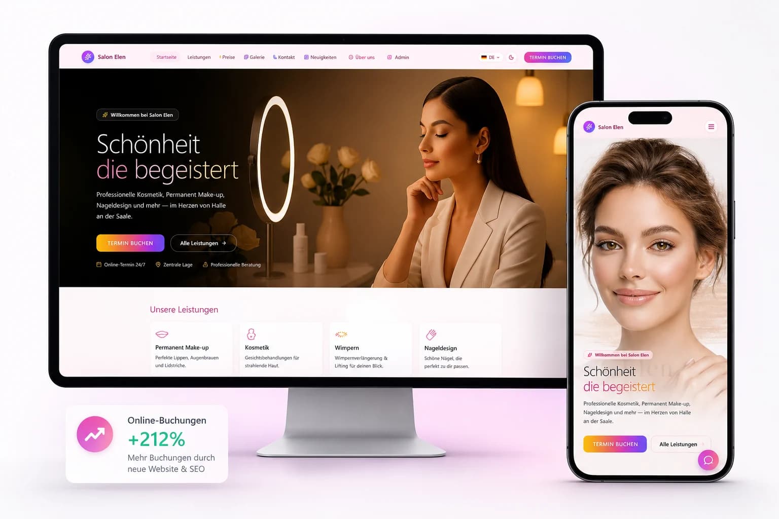 Salon Elen / Permanent Halle – digitale Lösung für Beauty Studio
