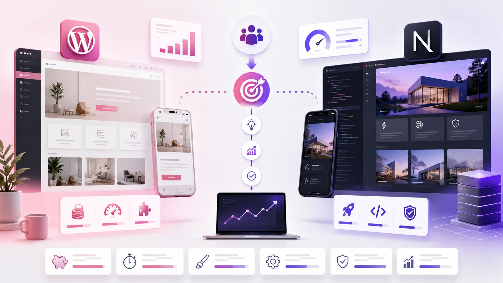 WordPress oder Next.js? Welche Technologie zu Ihrem Unternehmen passt